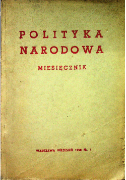 Polityka Narodowa nr 7 1938 r.