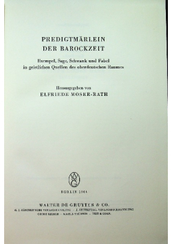 Predigtmarlein der barockzeit