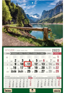 Kalendarz 2023 Trójdzielny jednodzielny Alpy