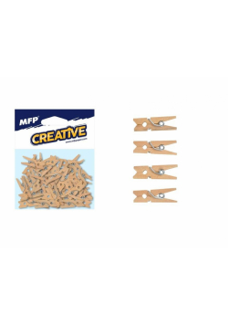 Klamerka 2,5cm natural brązowa 50szt