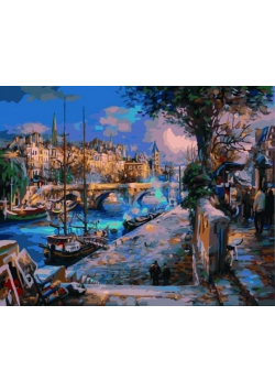 Malowanie po numerach - Rzeka w mieście 40x50cm