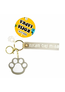 Brelok kocia łapka szary