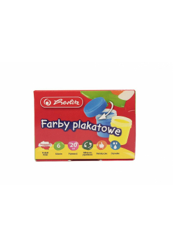 Farby plakatowe szkolne 6 kolorów x 20ml