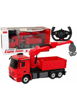 Ciężarówka z chwytakiem R/C Mercedes czerwona