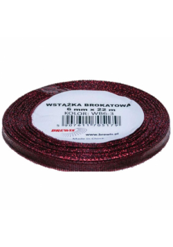 Wstążka brokatowa czerwona 6mmx22m