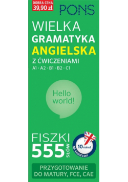 Fiszki 555 Wielka gramatyk angielska z ćw. A1/C1