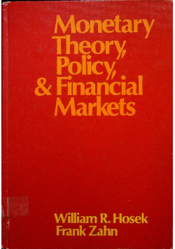 Monetary Theory Policy and Financial Markets