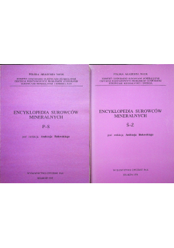 Encyklopedia surowców mineralnych Tom 1 i 2