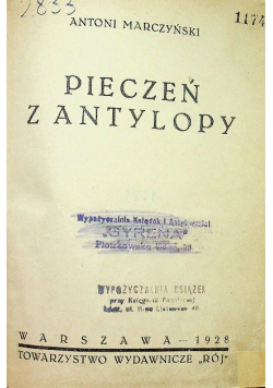 Pieczeń z Antylopy 1928 r.