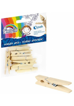 Ozdoby drewniane Spinacz Duży 12szt FIORELLO