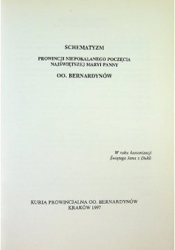 Schematyzm Prowincji Niepokalanego Poczęcia NMP