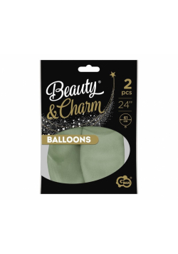 Balony B&C pastelowe szaro-zielone 61cm 2szt