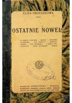 Ostatnie nowele ok 1921 r.