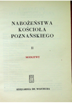 Nabożeństwa kościoła poznańskiego Tom II Modlitwy