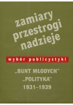 Zamiary Przestrogi Nadzieje Bunt Młodych Polityka 1931 - 1939