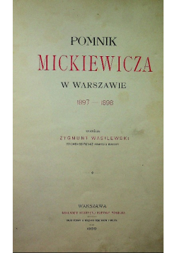 Pomnik Mickiewicza w Warszawie 1899 r.
