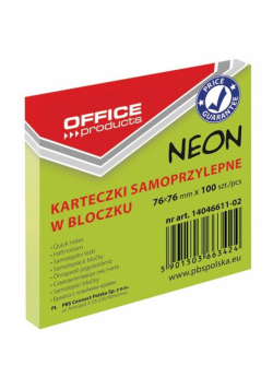 Karteczki samoprzylepne 76x76mm 100K neon żółte