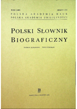 Polski Słownik Biograficzny Tom LII/2  Zeszyt 213