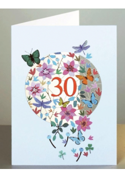 Karnet F30 wycinany + koperta Urodziny 30
