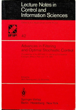 Advances in filtering and optimal stochastic 42
