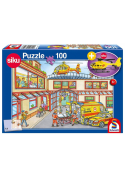 Puzzle 100 Siku Helikopter pogotowie + zabawka G3