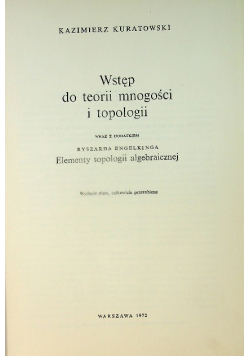 Wstęp do teorii mnogości i topologii tom 9