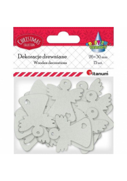 Drewniane anioły ażurowe białe 15szt