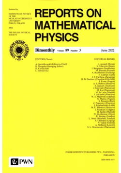 Reports on Mathematical Physics 89/3 2022 Kraj