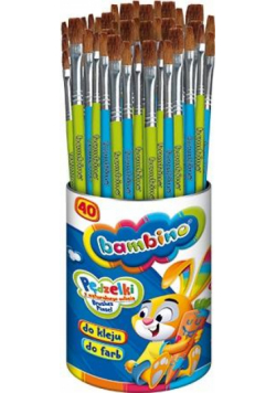 Pędzelki w kubku (40szt) BAMBINO
