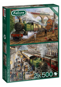 Puzzle 2x500 Falcon Kolejowy przewóz poczty G3