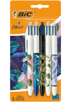 Długopis 4-kolorowy Message Botanical 5szt BIC