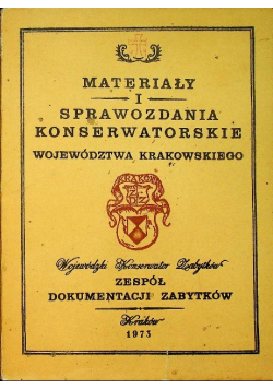 Materiały i sprawozdania konserwatorskie