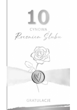 Karnet Rocznica Ślubu 10 - cynowa