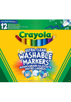 Flamastry zmywalne grube 12 kolorów CRAYOLA