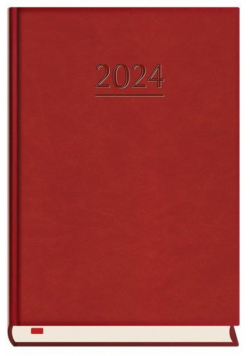 Terminarz 2024 B6 dzienny powszechny bordowy