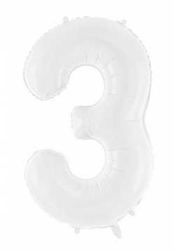 Balon foliowy 3 86cm biały