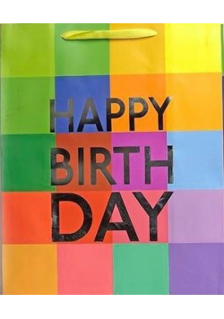 Torebka brokat L Happy Birthday 1322-2
