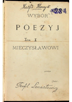 Wybór poezyj tom I 1876 r.