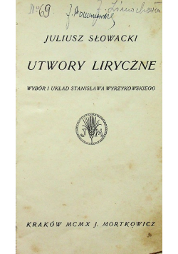 Słowacki Utwory liryczne 1910 r.