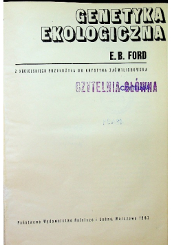 Genetyka ekologiczna