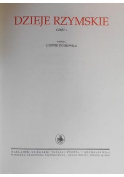 Wielka historja powszechna Tom III Część I Dzieje Rzymskie