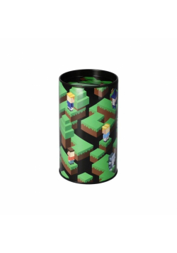 Skarbonka metalowa okrągła Pixel Game