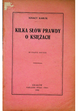 Kilka słów prawdy o księżach 1922 r.