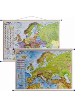 Europa. Mapa dwustronna fiz.-polit. 1:7 000 000
