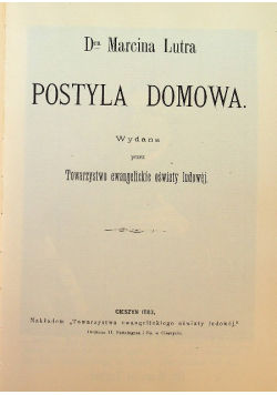 Postylla domowa Reprint z 1883 r.