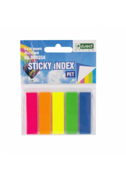 Zakładki indeksujące Pet 45x12mm D.RECT