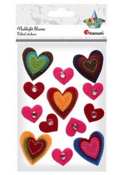 Naklejki foliowe 3D serca 32x24mm mix kolor. 6szt