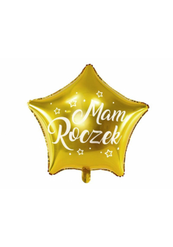 Balon foliowy Gwiazdka Mam Roczek 48cm złoty