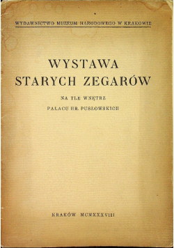 Wystawa starych zegarów 1938 r.