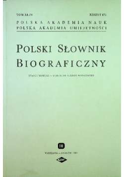 Polski Słownik Biograficzny zeszyt 171